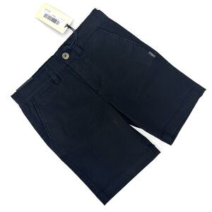 Silver Jeans NWT Axel Boy's Black Cotton Classic Fit Chino Bermuda Shorts, 7